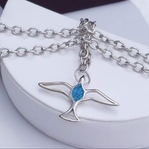 LN Vintage Accented Soaring Bird Necklace